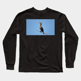 Double-crested Cormorant On a Branch Long Sleeve T-Shirt